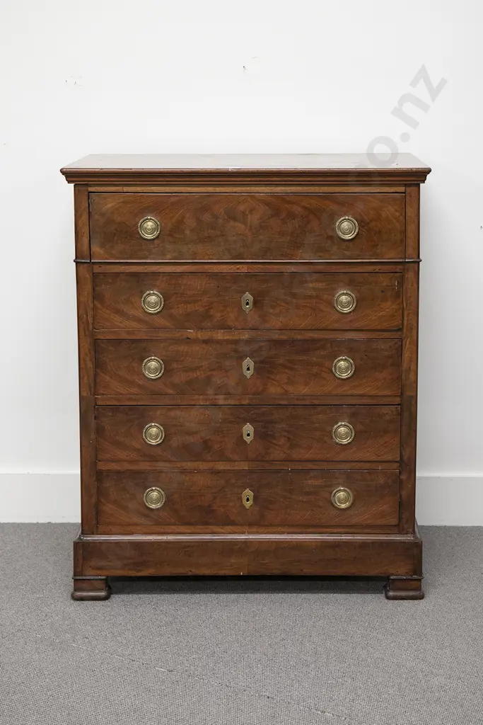Early C19th French Empire Period Mahogany Chest Of Drawers Image 1++