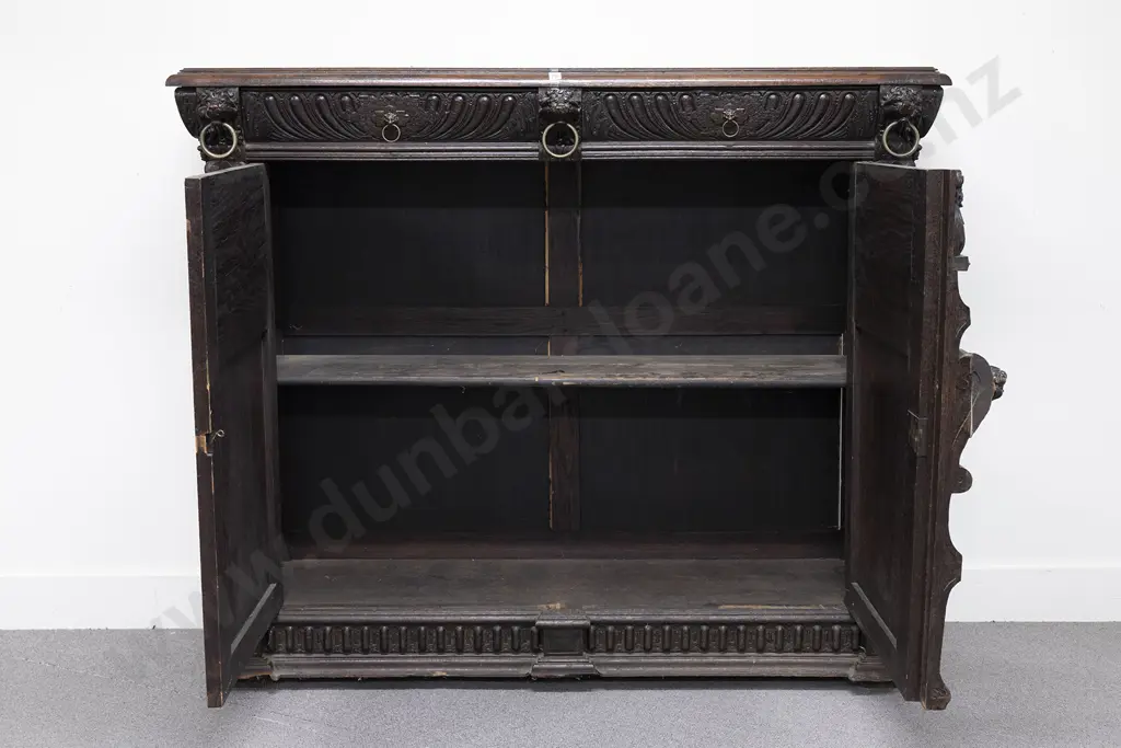 Late C19th Oak Baroque Style Court Cupboard Image 1++