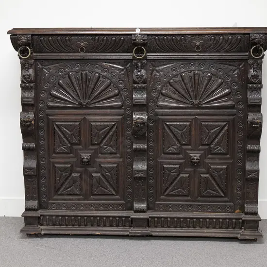 Late C19th Oak Baroque Style Court Cupboard