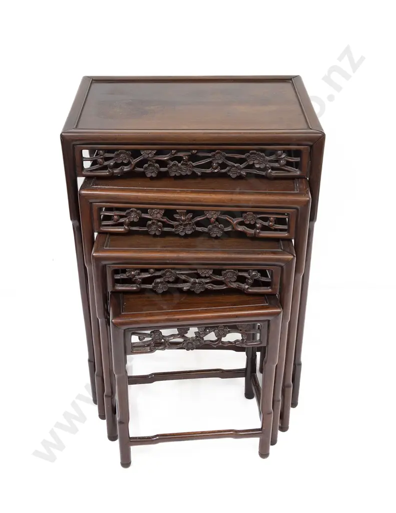 Nest of Four Chinese Rosewood Tables Image 1++