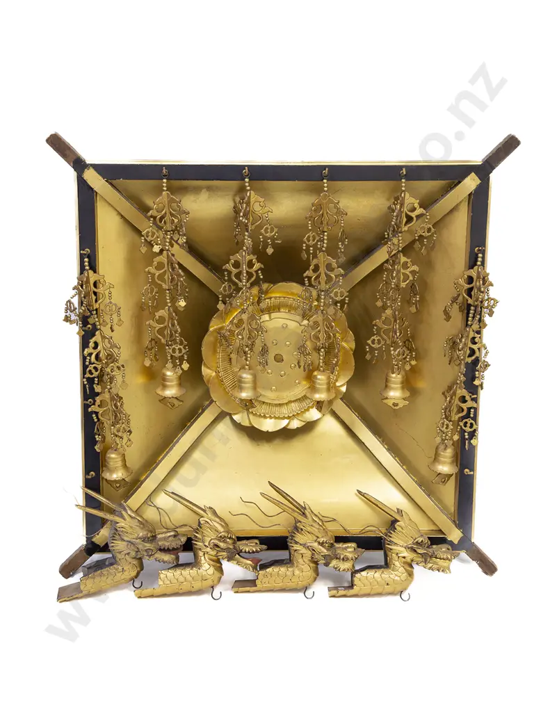 Impressive Japanese Meiji Period Zushi ( Shrine ) Canopy Image 1++