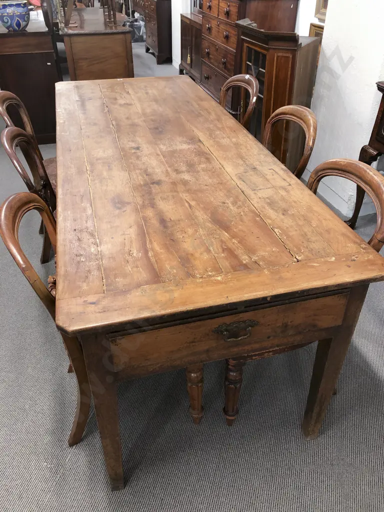 C19th French Fruitwood Farmhouse Table Image 1++