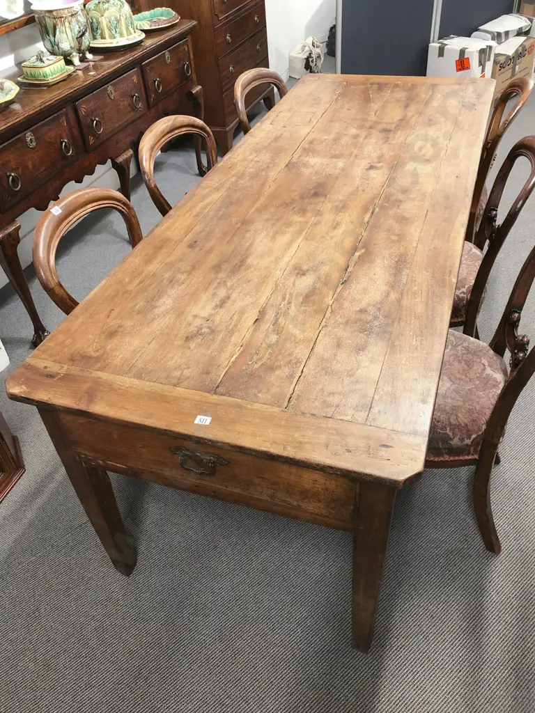 C19th French Fruitwood Farmhouse Table Image 1++