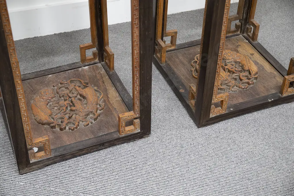 Pair Chinese Rosewood Side Tables Image 1++