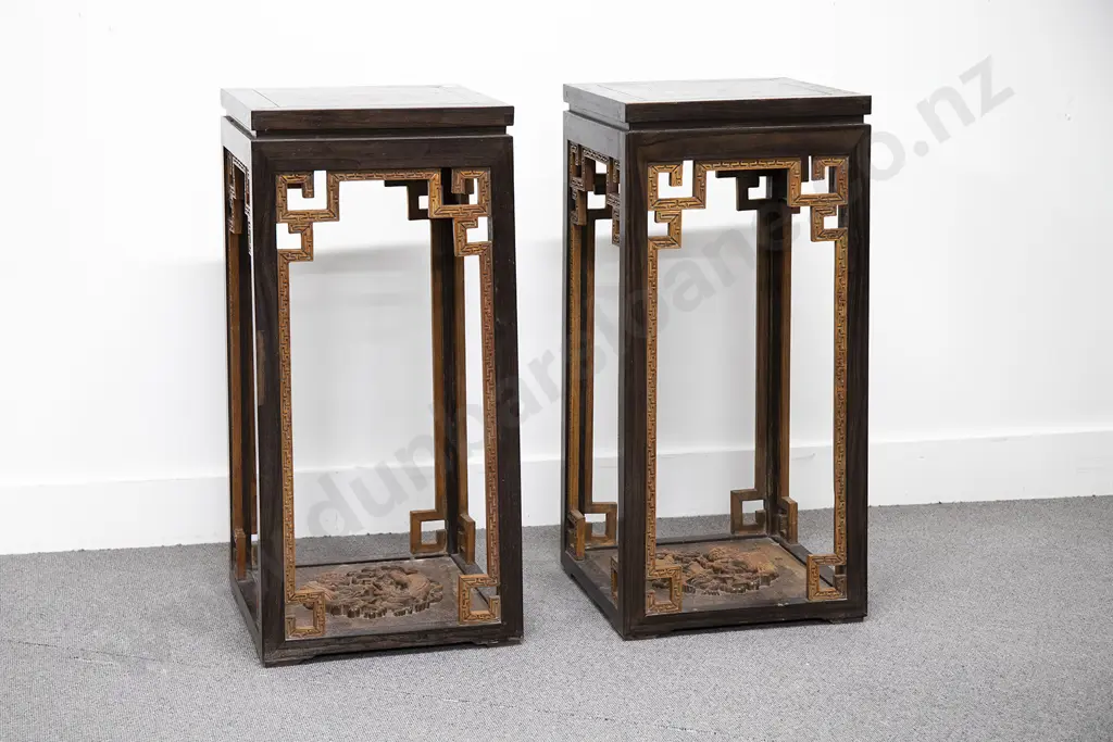 Pair Chinese Rosewood Side Tables Image 1++