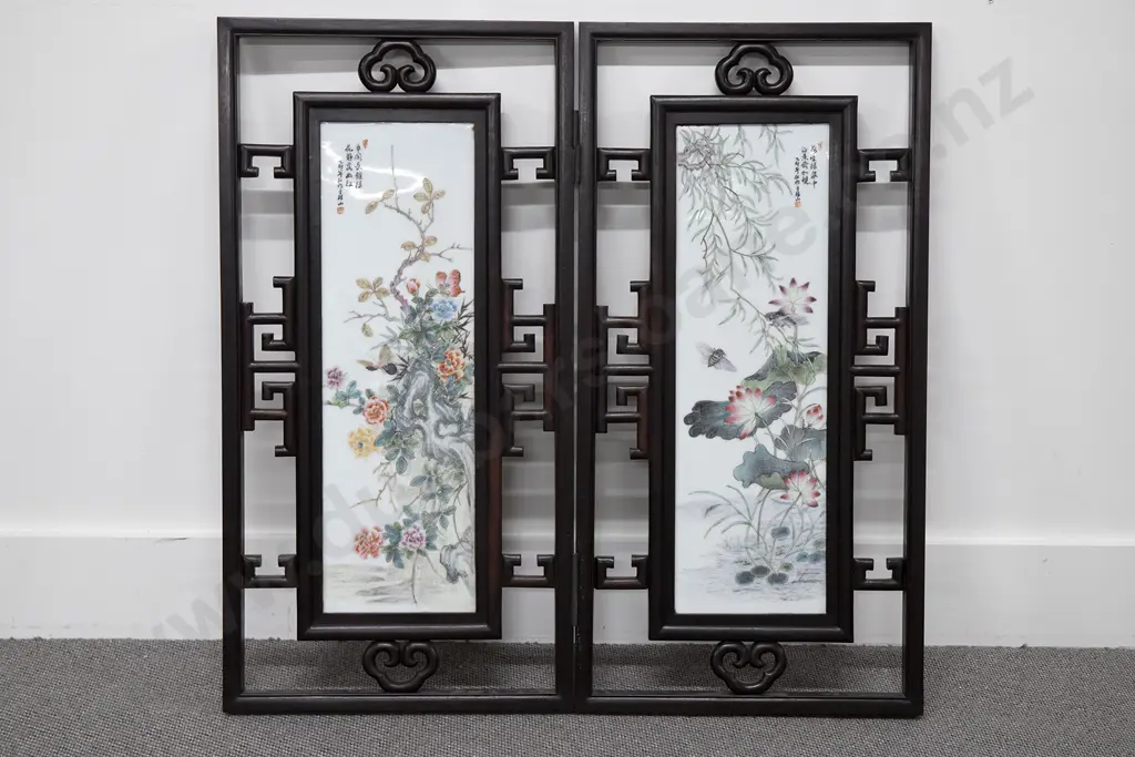Chinese rosewood 2 Panel Screen Image 1++