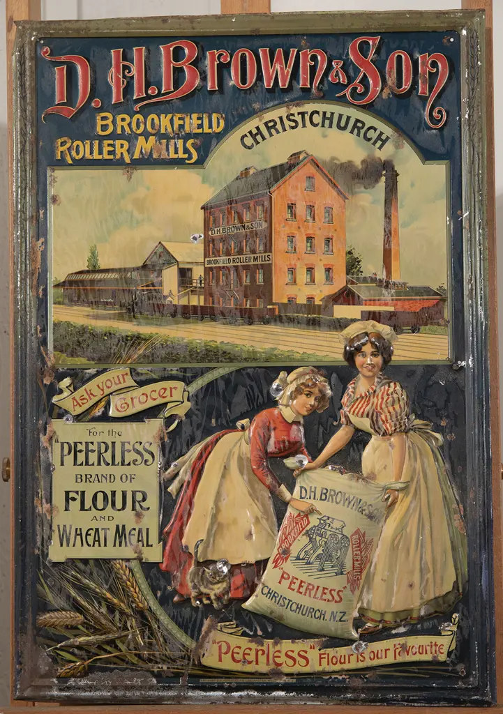Late C19th D. H. Brown & Son 'Peerless' Christchurch N.Z. Enamel Sign Image 1++