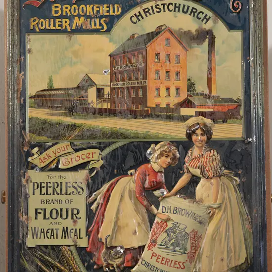 Late C19th D. H. Brown & Son 'Peerless' Christchurch N.Z. Enamel Sign