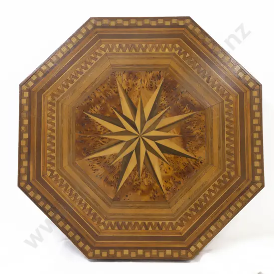 Late C19th NZ Native Timbers Octagonal Specimen Table