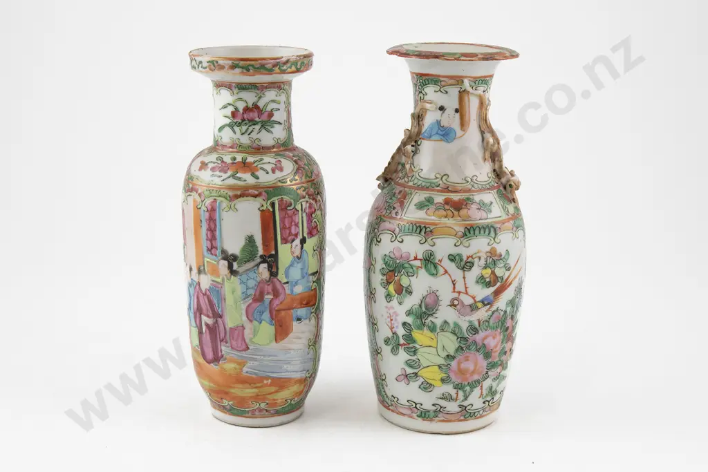 Two Chinese Canton Famille Rose Vases Image 1++