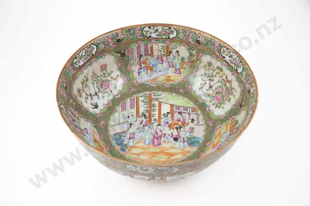 A Large Chinese 19th Century Qing Dynasty Canton Famille Rose Bowl Image 1++