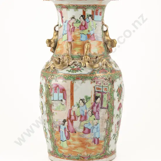 A Chinese 19th Century Qing Dynasty Canton Famille Rose Vase
