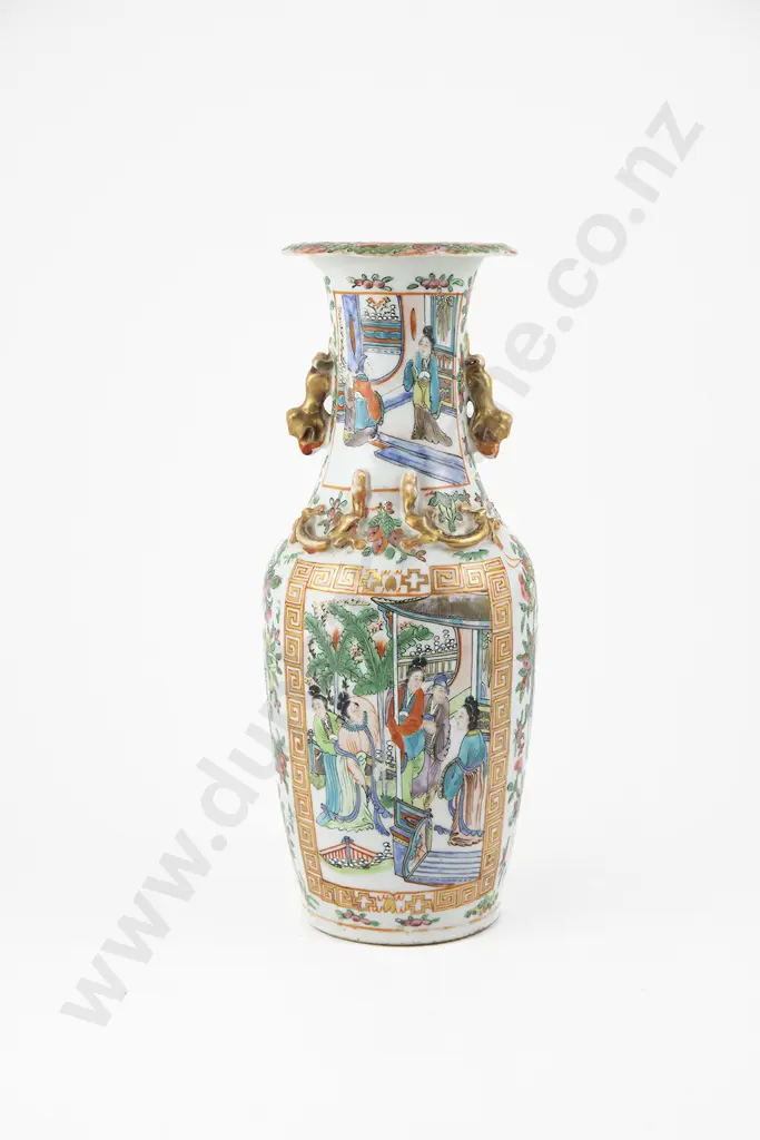 Chinese 19th Century Qing Dynasty Canton Famille Rose Vase Image 1++