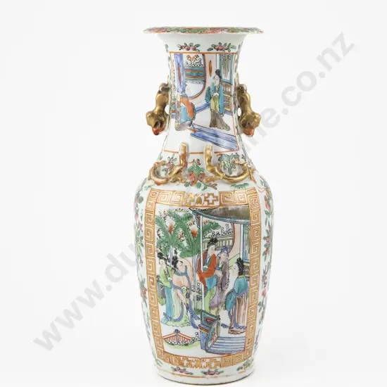 Chinese 19th Century Qing Dynasty Canton Famille Rose Vase