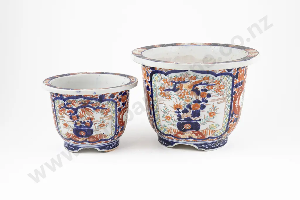 Two Japanese Imari Pattern Planters Image 1++