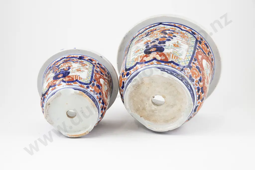 Two Japanese Imari Pattern Planters Image 1++
