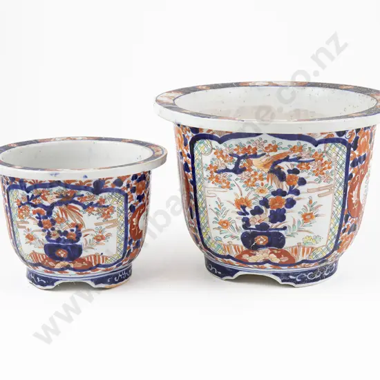 Two Japanese Imari Pattern Planters