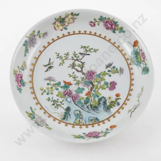 A  Late Qing Yongzheng style Famille-rose Dish