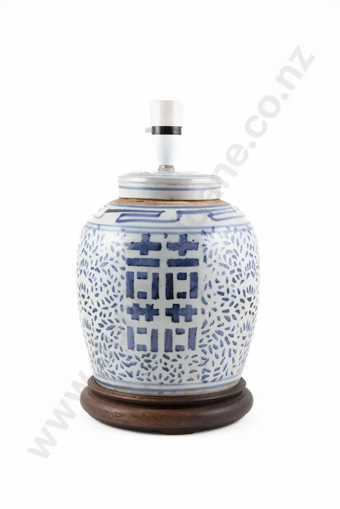 A Late 19th Century Ginger Jar Converted to a Table Lamp Image 1++