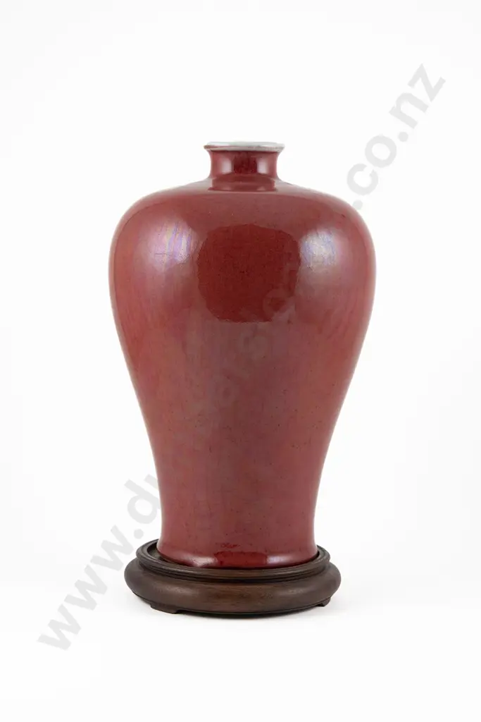 A Qing Dynasty Red Lang Yao plum vase Image 1++
