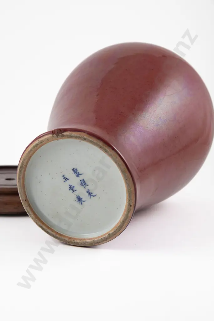 A Qing Dynasty Red Lang Yao plum vase Image 1++