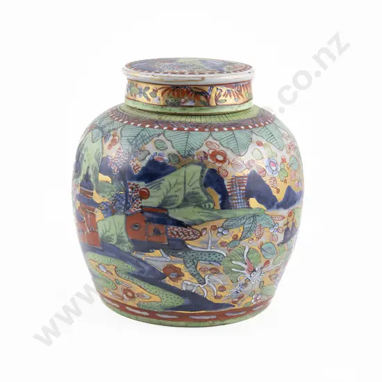 Decorative 19th Century Chinese Lidded Jar
