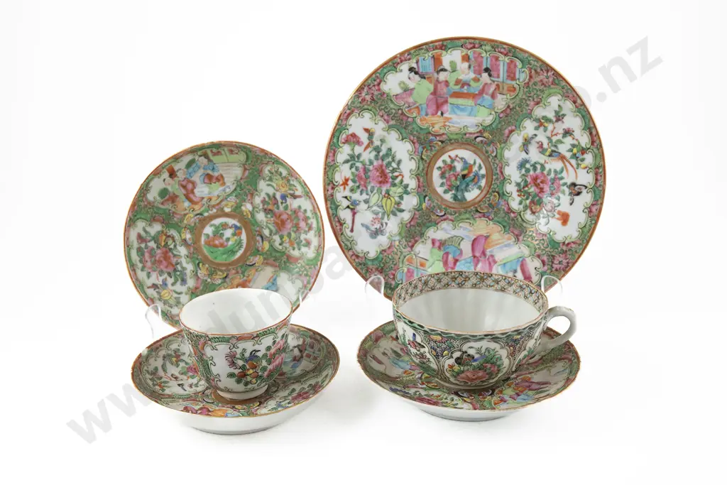 Six Assorted Pieces of Canton Famille Rose Porcelain Image 1++