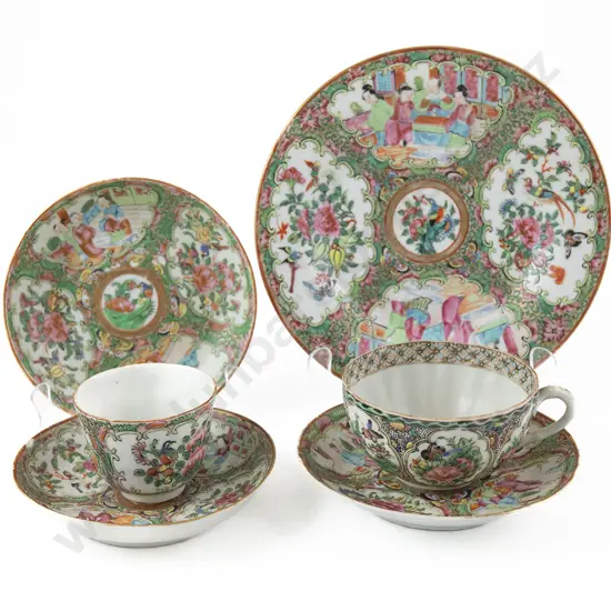 Six Assorted Pieces of Canton Famille Rose Porcelain