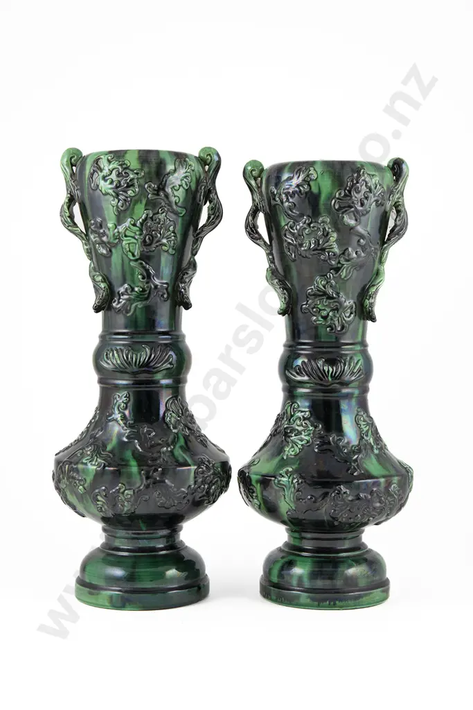 Pair of Japanese Awaji Vases Image 1++