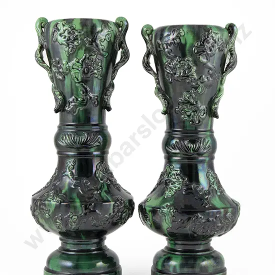 Pair of Japanese Awaji Vases