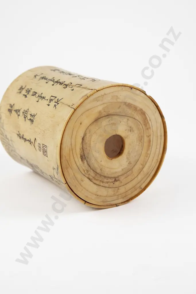 A 19th Century Chinese Ivory Brush Pot Image 1++