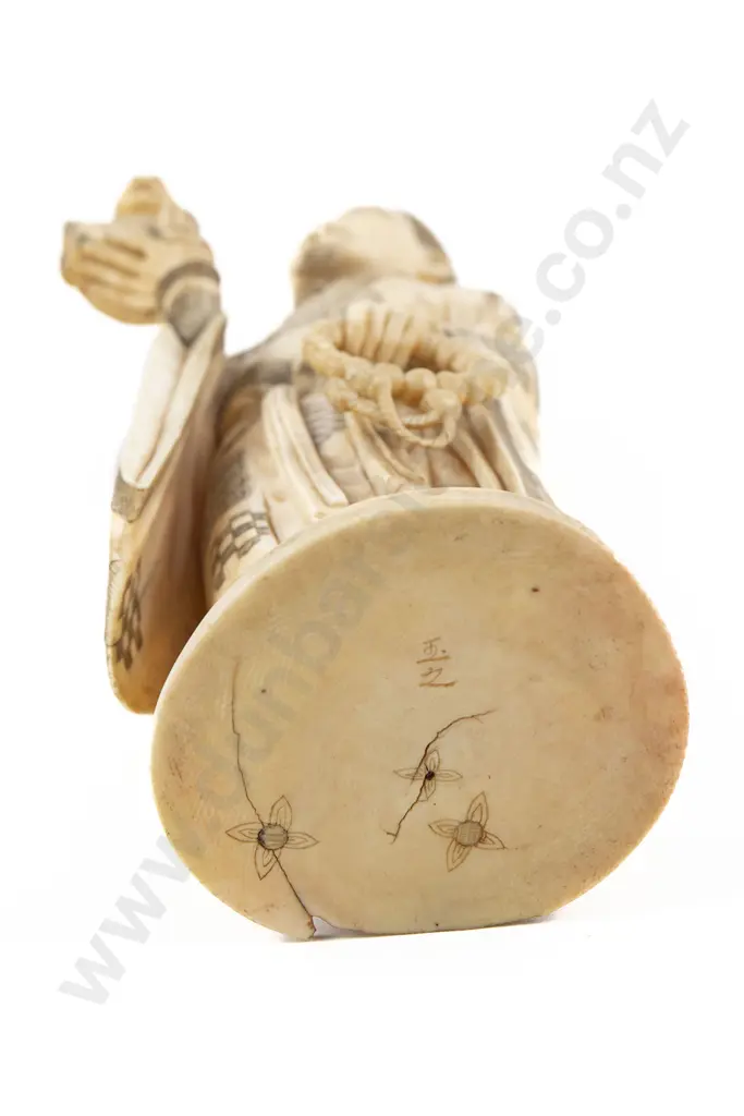 Large and Impressive Japanese Meiji Period Okimono Ivory Figure of a Buddhist Priest Image 1++