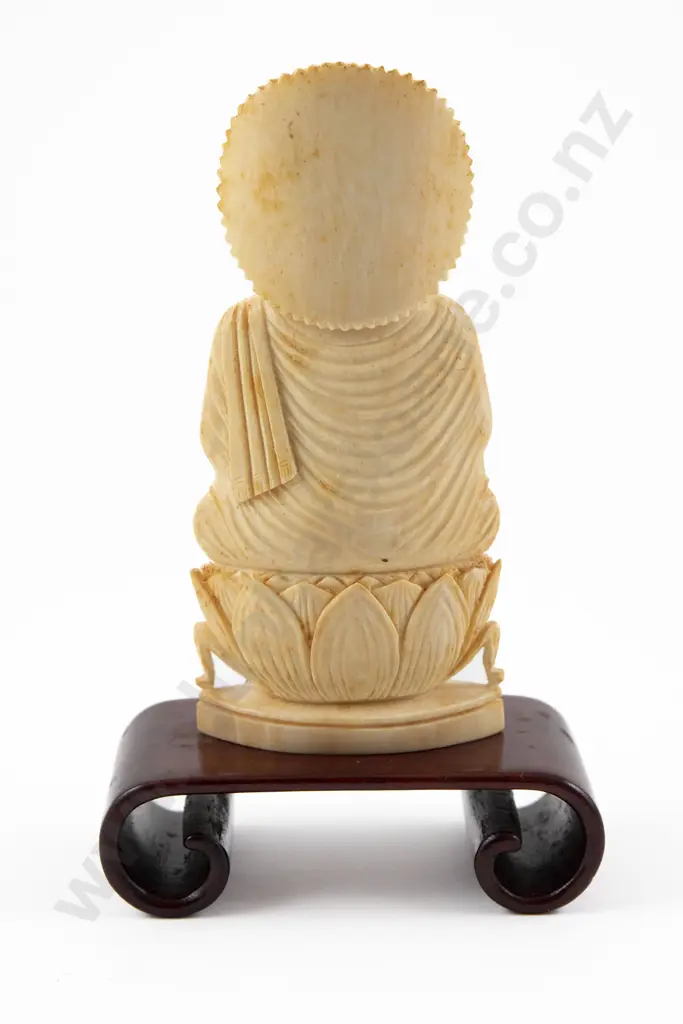 Japanese Ivory Amida Buddha Figure Image 1++