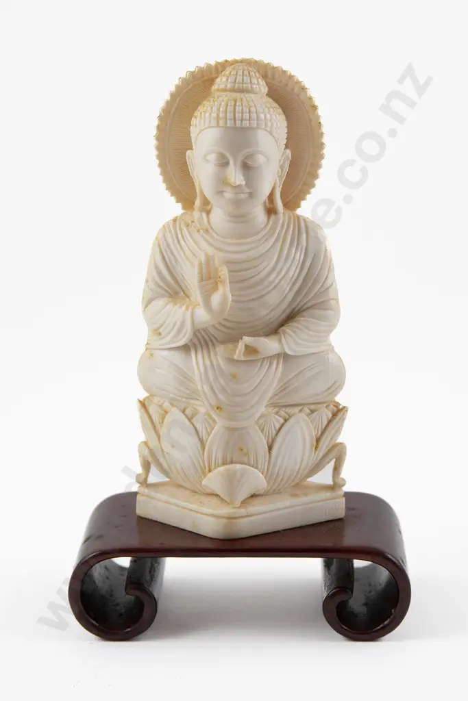 Japanese Ivory Amida Buddha Figure Image 1++