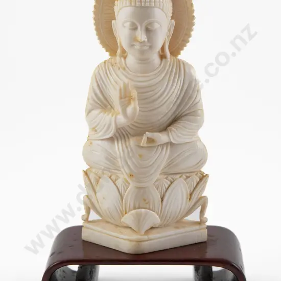 Japanese Ivory Amida Buddha Figure