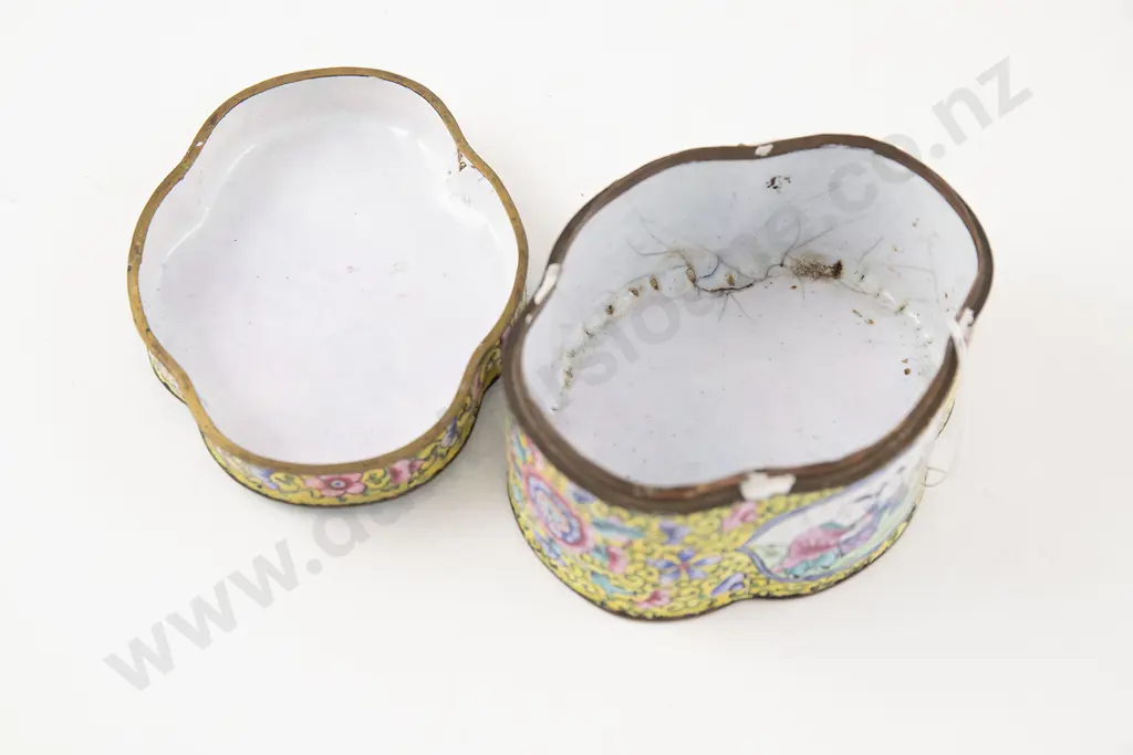 19th Century Chinese Cantonese Enamel Box and Cover Image 1++