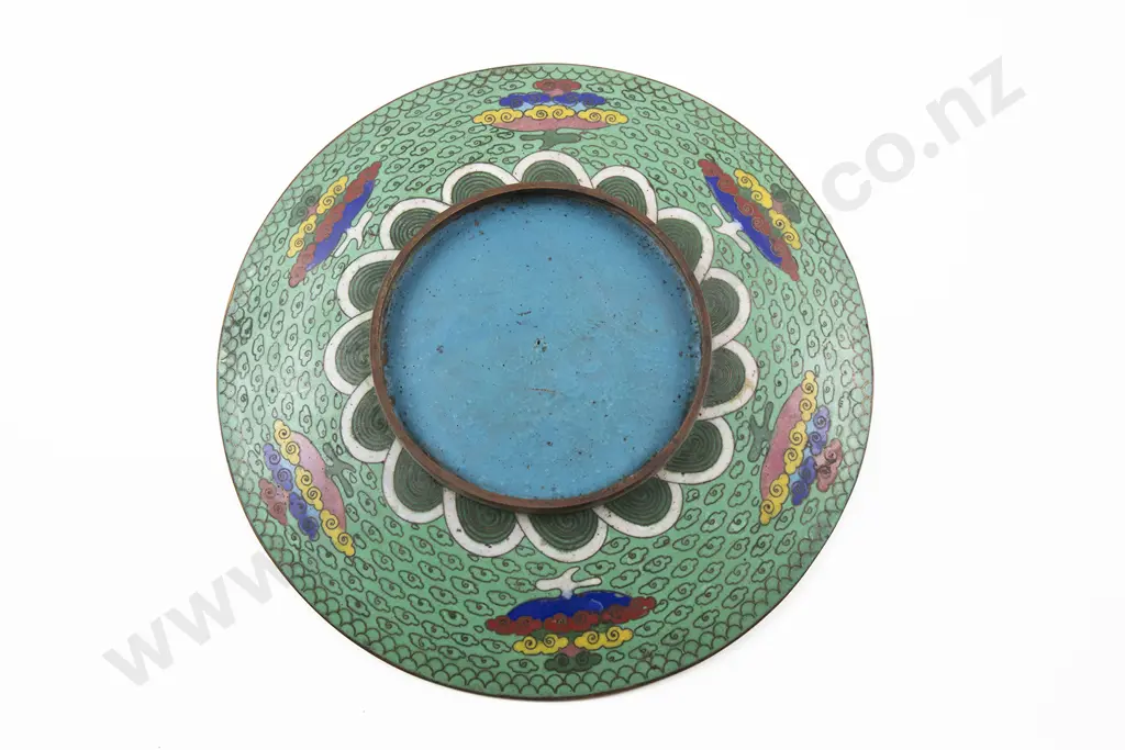 Late Qing Chinese Cloisonne Plate Image 1++