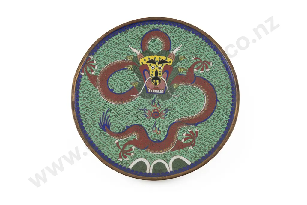 Late Qing Chinese Cloisonne Plate Image 1++