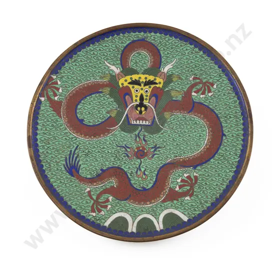 Late Qing Chinese Cloisonne Plate