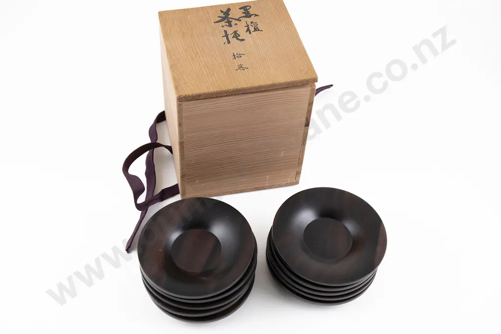 Ten Fine Japanese Ebony Tea Trays Image 1++