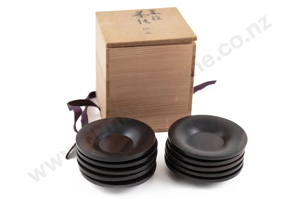 Ten Fine Japanese Ebony Tea Trays Image 1++