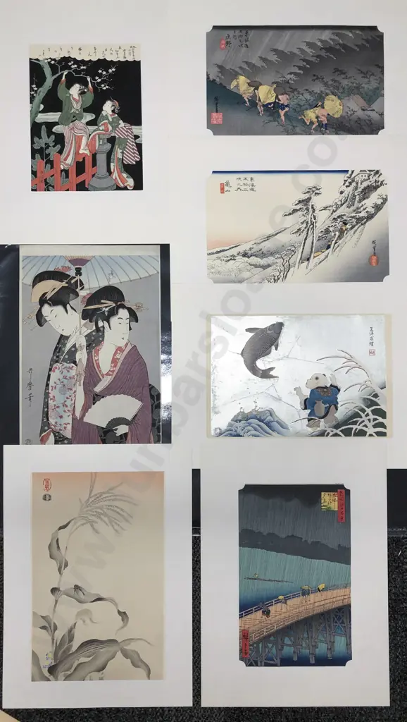 Six Japanese Ukiyo-e (Woodblock Prints) Image 1++