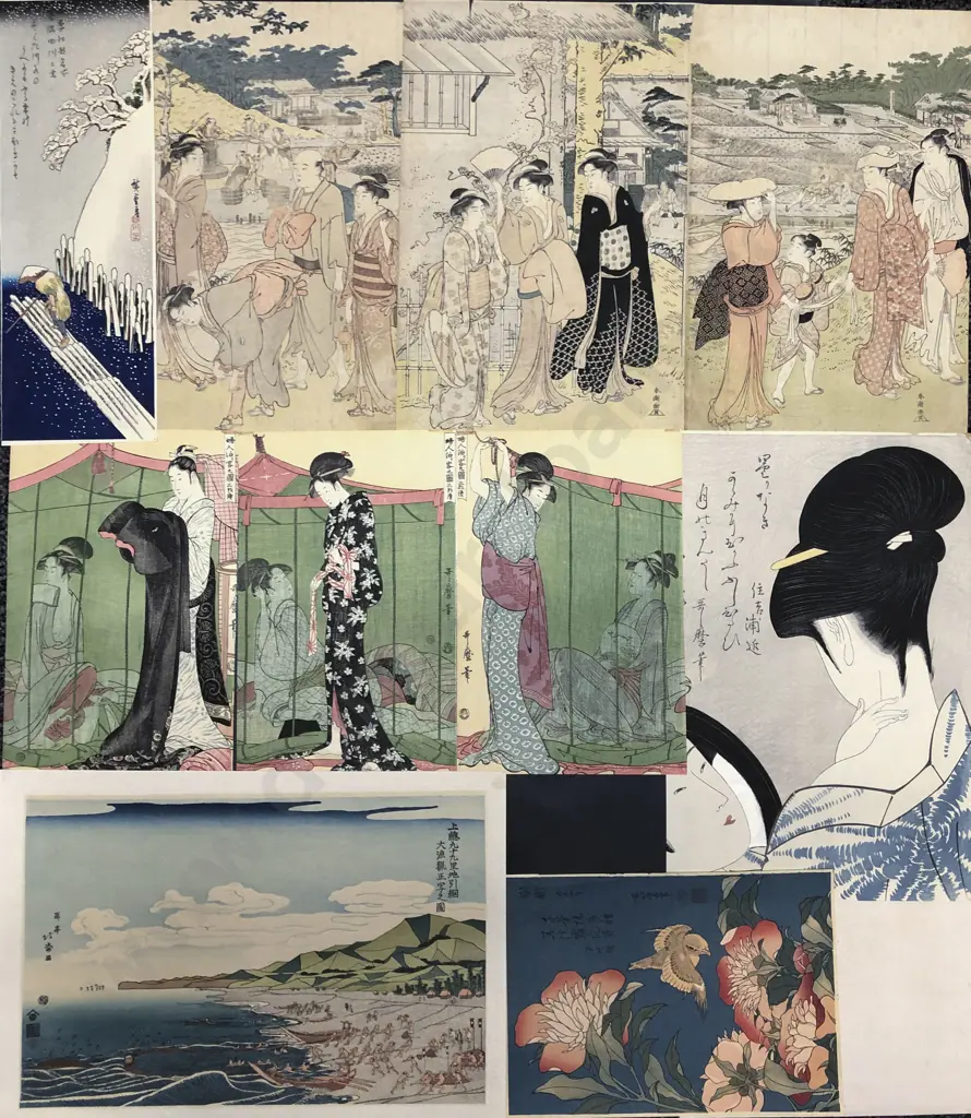 Six Japanese Ukiyo-e (Woodblock Prints) Image 1++