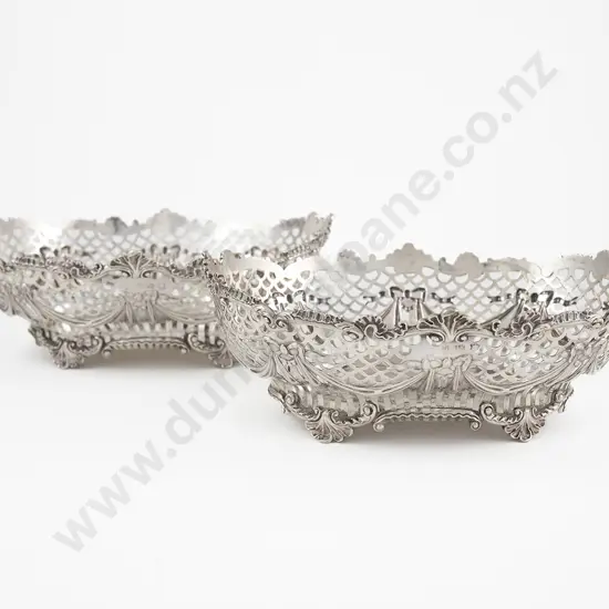 Rare Matched Pair Of Geo II S/S Table Bowls