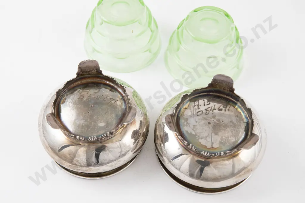 Pair Of Vict S/S Circular Salts Image 1++
