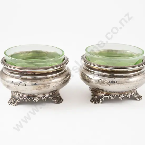 Pair Of Vict S/S Circular Salts