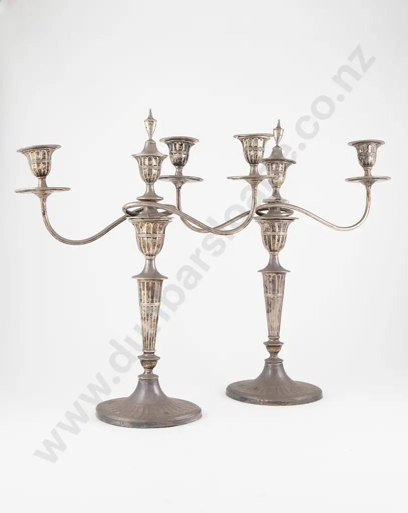 Pair Edw VII S/S Table Candlesticks Image 1++