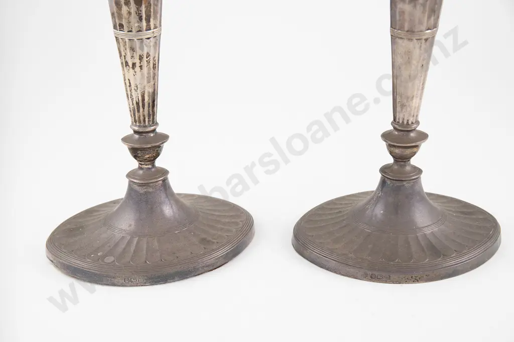 Pair Edw VII S/S Table Candlesticks Image 1++