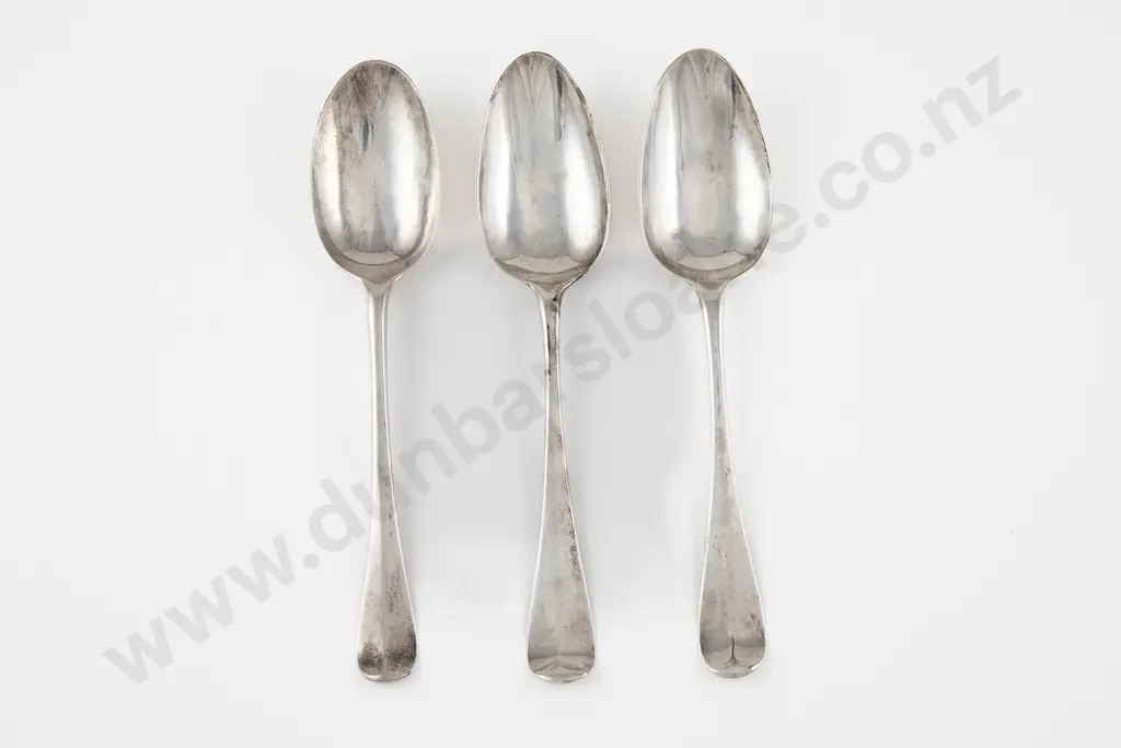 3 Various Geo II S/S Dessert Spoons Image 1++