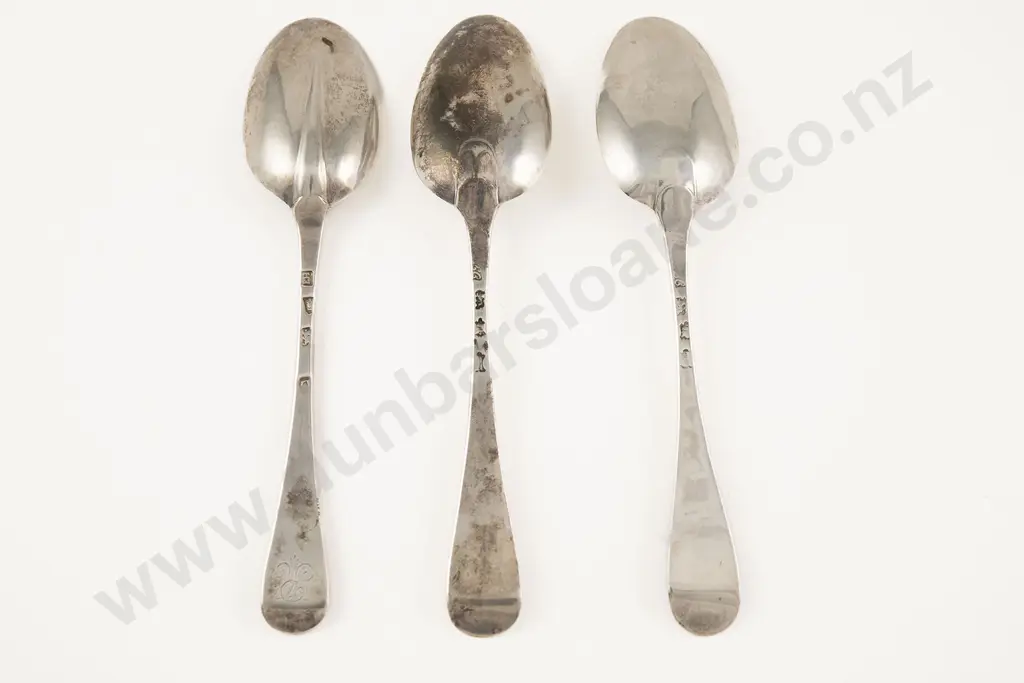 3 Various Geo II S/S Dessert Spoons Image 1++